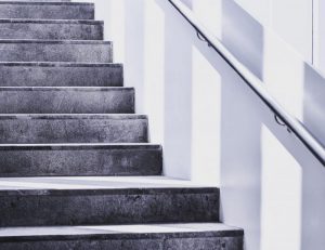 stairs in black and white